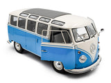 1962 Volkswagen T1 Samba Blue/White 1:18 Solido Licensed Diecast Scale Model Car Collectible