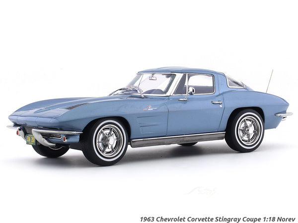 1963 Chevrolet Corvette Stingray Coupe Blue 1:18 Norev diecast Scale Model collectible