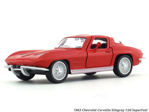 1963 Chevrolet Corvette Stingray red 1:36 Super Fast pull back car scale model