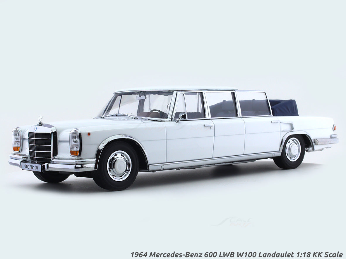 1964 Mercedes-Benz 600 LWB W100 Landaulet White 1:18 KK Scale