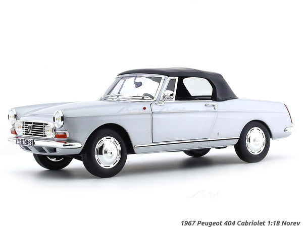 1967 Peugeot 404 Cabriolet Silver 1:18 Norev diecast scale model car collectible