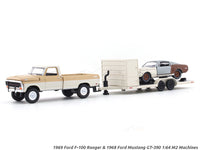 1969 Ford F-100 Ranger & 1968 Ford Mustang GT-390 1:64 M2 Machines diecast hauler scale model (Copy)