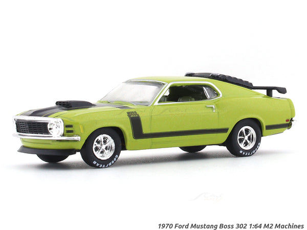 1970 Ford Mustang Boss 302 green 1:64 M2 Machines diecast scale car collectible