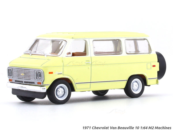 1971 Chevrolet Van Beauville 10 yellow 1:64 M2 Machines diecast scale car collectible