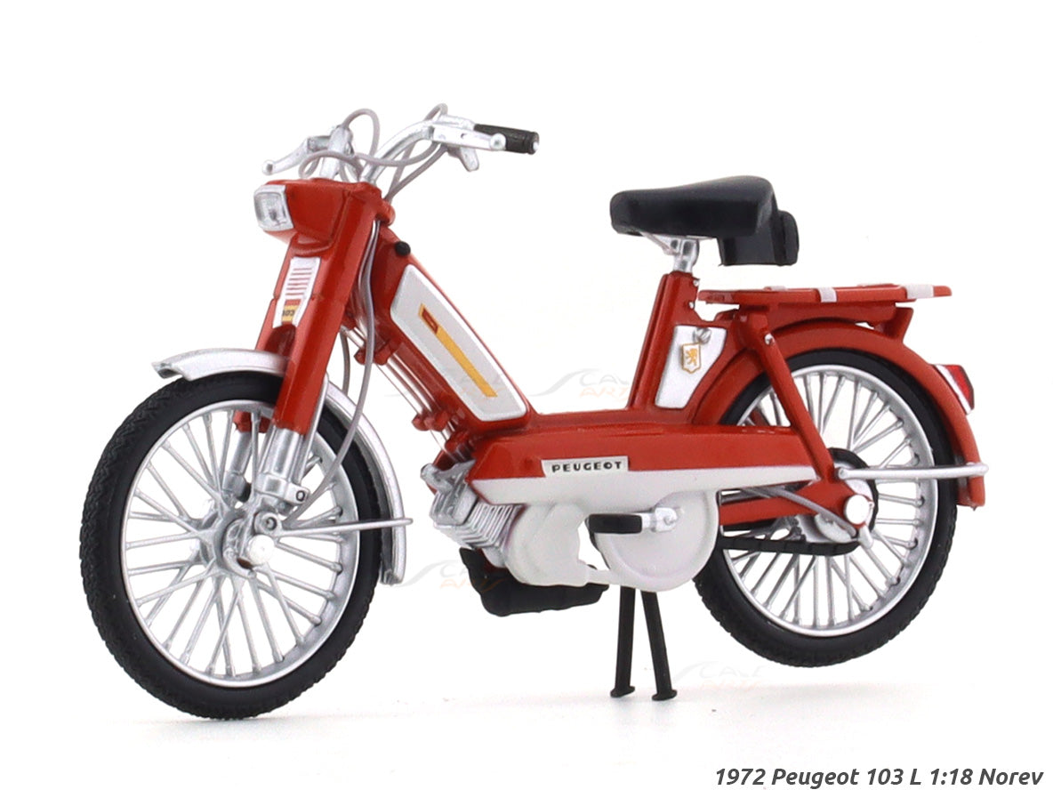 1972 Peugeot 103 L red 1:18 Norev diecast scale model bike collectible ...