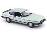 1973 Ford Capri green with Acrylic Case 1:24 Bburago Licensed Diecast Scale Model Car Collectible