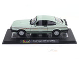 1973 Ford Capri green with Acrylic Case 1:24 Bburago Licensed Diecast Scale Model Car Collectible