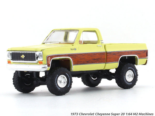 1973 Chevrolet Cheyenne Super 20 yellow 1:64 M2 Machines diecast scale car collectible