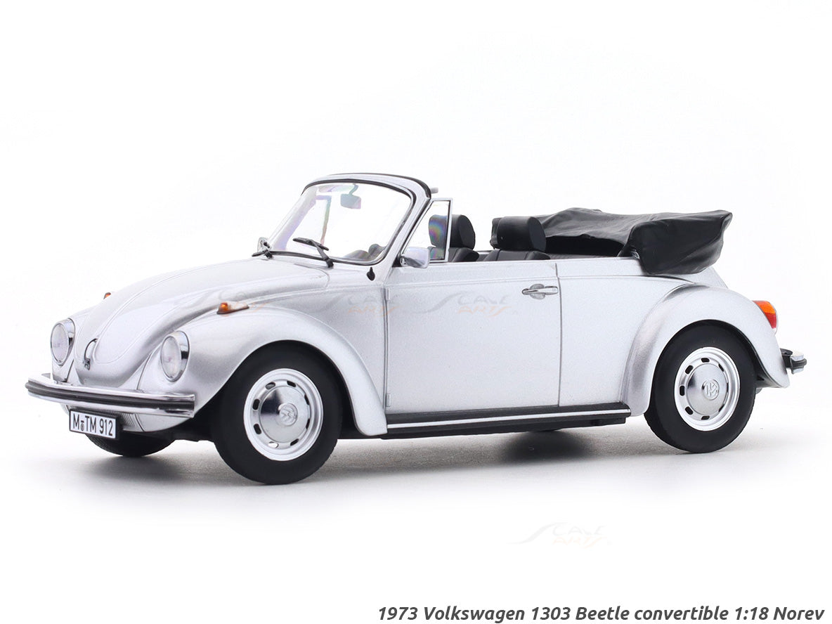 1973 Volkswagen 1303 Beetle convertible silver 1:18 Norev diecast