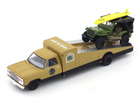 1974 Dodge Truck & 1944 Jeep MB 1:64 M2 Machines diecast hauler scale model