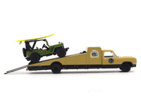 1974 Dodge Truck & 1944 Jeep MB 1:64 M2 Machines diecast hauler scale model