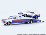 1974 Dodge Truck & 1971 Dodge Challenger 1:64 M2 Machines diecast hauler scale model