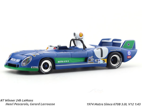 1974 Matra Simca 670B 3.0L V12 Winner 24h LeMans 1:43 diecast scale model car collectible
