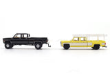 1975 Chevrolet Silverado 30 4X4 Pickup & 1973 Chevrolet Silverado 30 Pickup 1:64 M2 Machines diecast hauler scale model