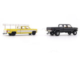 1975 Chevrolet Silverado 30 4X4 Pickup & 1973 Chevrolet Silverado 30 Pickup 1:64 M2 Machines diecast hauler scale model