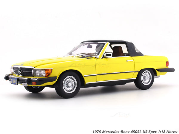 1979 Mercedes-Benz 450SL US Spec yellow 1:18 Norev diecast scale model car