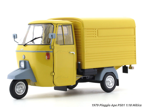 1979 Piaggio Ape P501 Yellow 1:18 Mitica diecast scale model car collectible