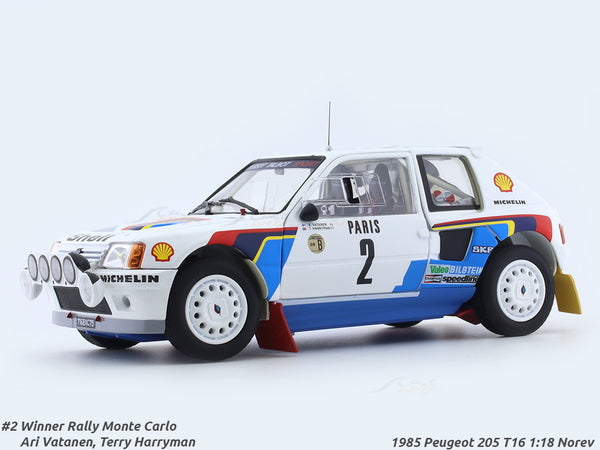 1985 Peugeot 205 T16 Winner Monte Carlo 1:18 Norev diecast scale model car collectible