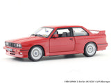 1988 BMW 3 Series M3 E30 red 1:24 Bburago licensed diecast Scale Model car