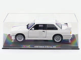 1988 BMW 3 Series M3 E30 White 1:24 Bburago with Acrylic Case Licensed Diecast Scale Model Car Collectible