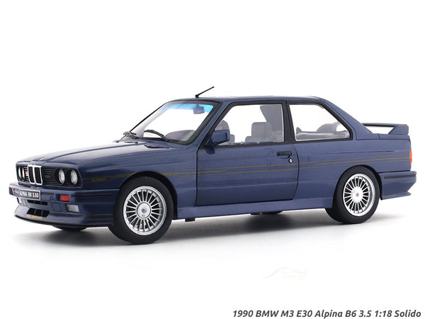 1990 BMW M3 E30 Alpina B6 3.5 blue 1:18 Solido diecast Scale Model collectible
