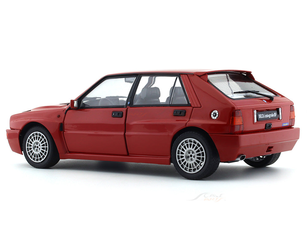 Modèle Réduit Solido Lancia Delta HF Integrale Rouge - Échelle 1:18 - Die-cast - Avec Socle - Collection Voiture