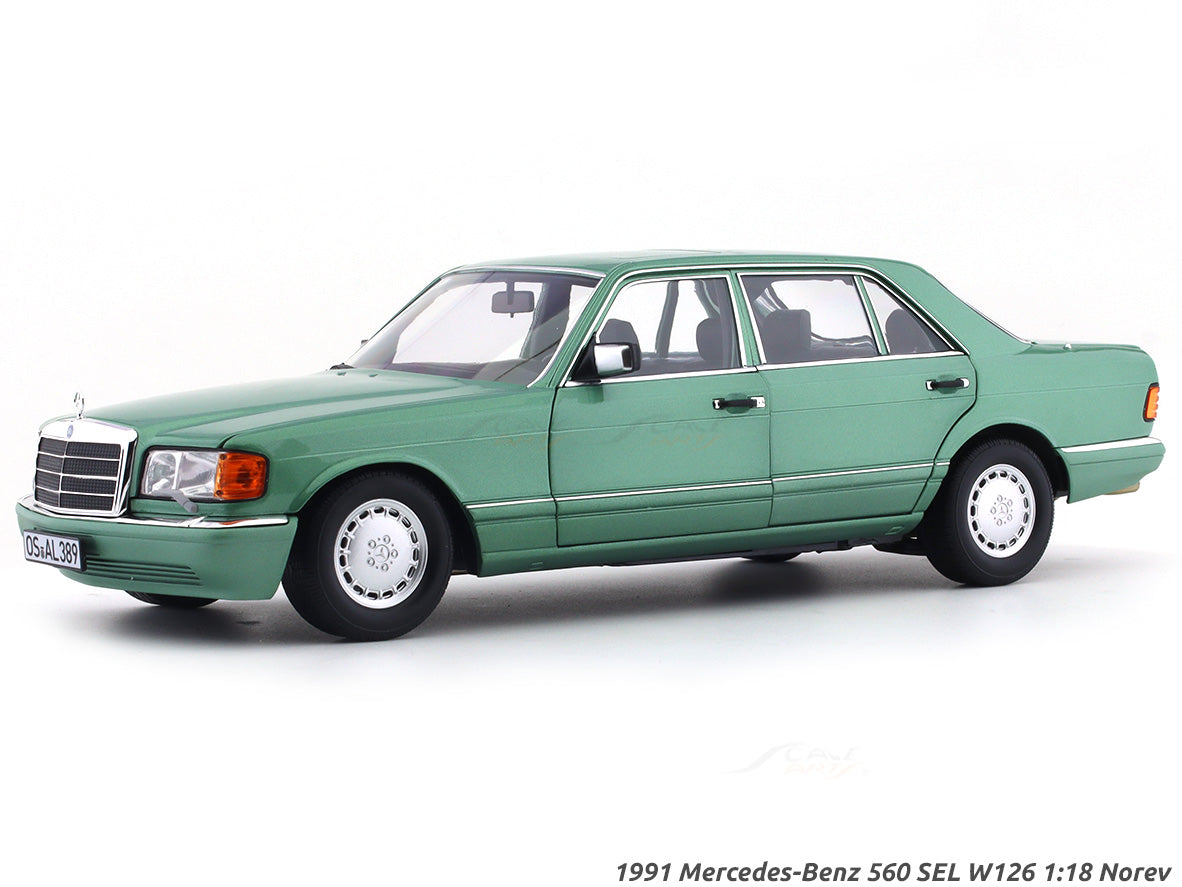 1991 Mercedes-Benz 560SEL W126 light green 1:18 Norev diecast