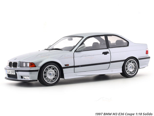 1997 BMW M3 E36 Coupe silver 1 18 Solido licensed diecast scale model car collectible Scale Arts India