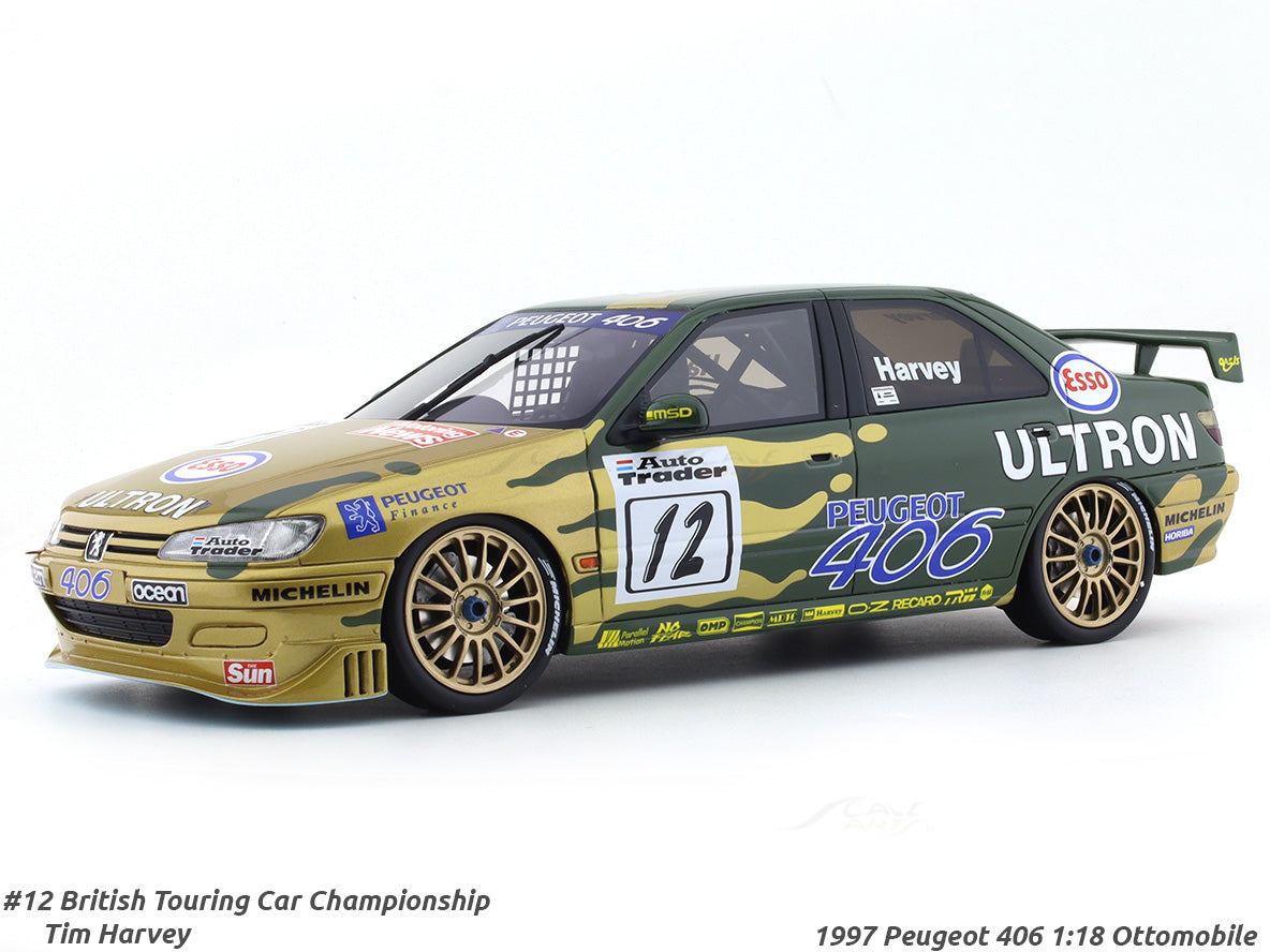 【ツールドフランス】Peugeot1966年アシスタントカー 1997 Peugeot 406 #12 BTCC 1:18 Ottomobile resin scale model car