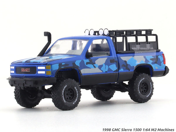 1998 GMC Sierra 1500 blue 1:64 M2 Machines diecast scale car collectible