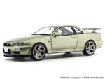1999 Nissan Skyline GT-R R34 light green 1:18 Solido diecast scale model car collectible