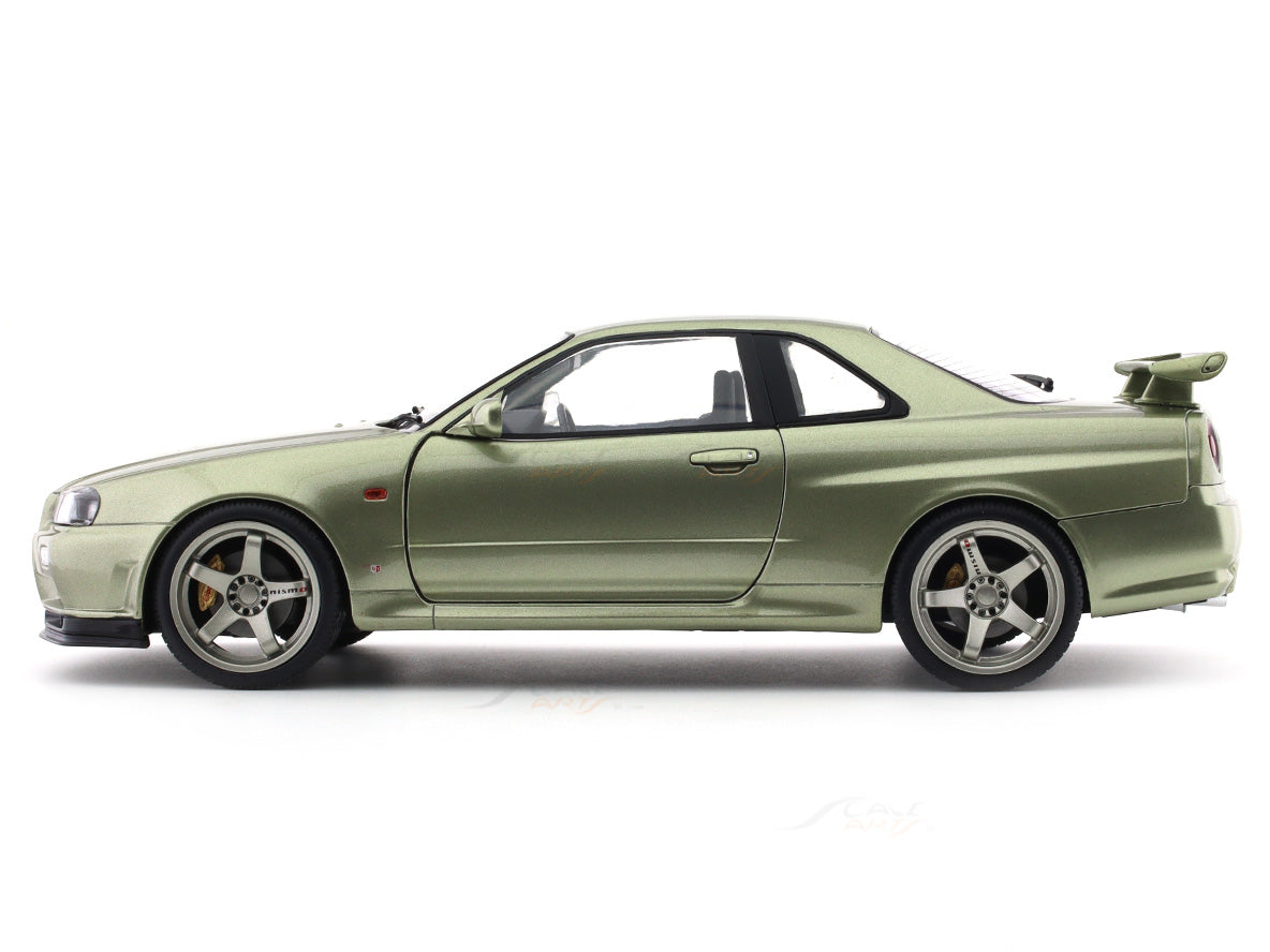 1999 Nissan Skyline GT-R R34 light green 1:18 Solido diecast scale ...