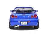 1999 Nissan Skyline R34 GT-R Blue 1:18 Solido licensed diecast scale model car collectible