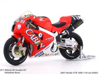 2001 Honda VTR 1000 #11 Valentino Rossi 1:18 Leo Mdels diecast scale bike