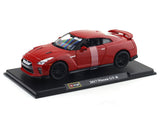 2017 Nissan GT-R R35 Red 1:24 Bburago with Acrylic Case Licensed Diecast Scale Model Car Collectible