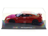 2017 Nissan GT-R R35 Red 1:24 Bburago with Acrylic Case Licensed Diecast Scale Model Car Collectible