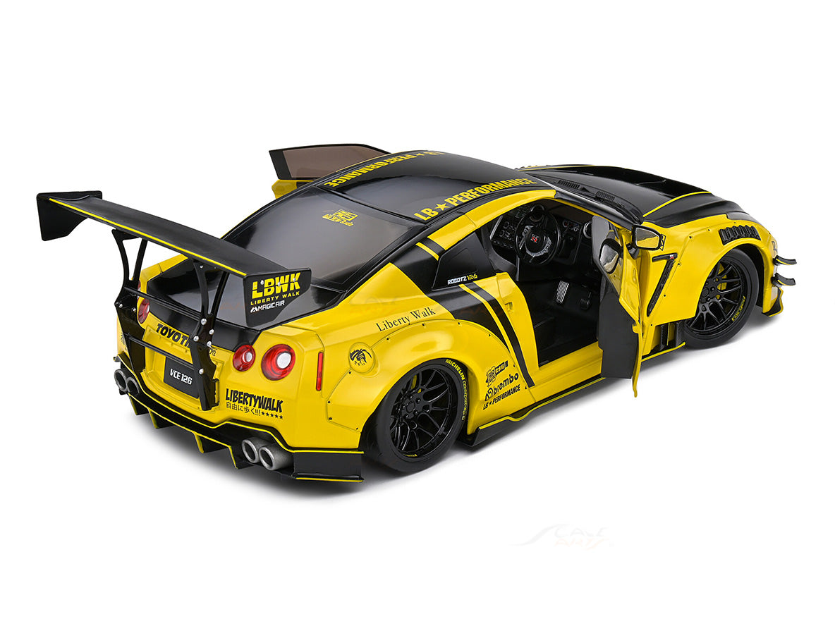 2020 Nissan GT-R R35 LBWK 2.0 Yellow 1:18 Solido licensed diecast scale ...