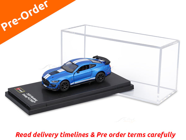 PreOrder : Shelby Mustang GT500 Blue 1:64 Bburago licensed diecast scale model car collectible