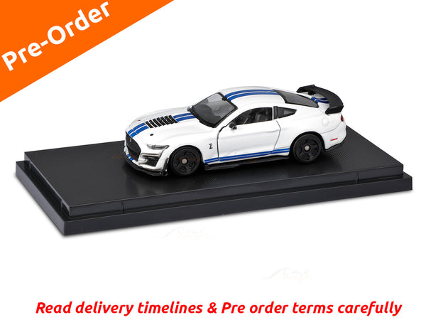 PreOrder : Shelby Mustang GT500 White 1:64 Bburago licensed diecast scale model car collectible