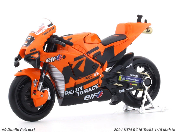 2021 KTM RC16 Tech3 #9 Danilo Petrucci 1:18 Maisto diecast scale model Moto GP bike