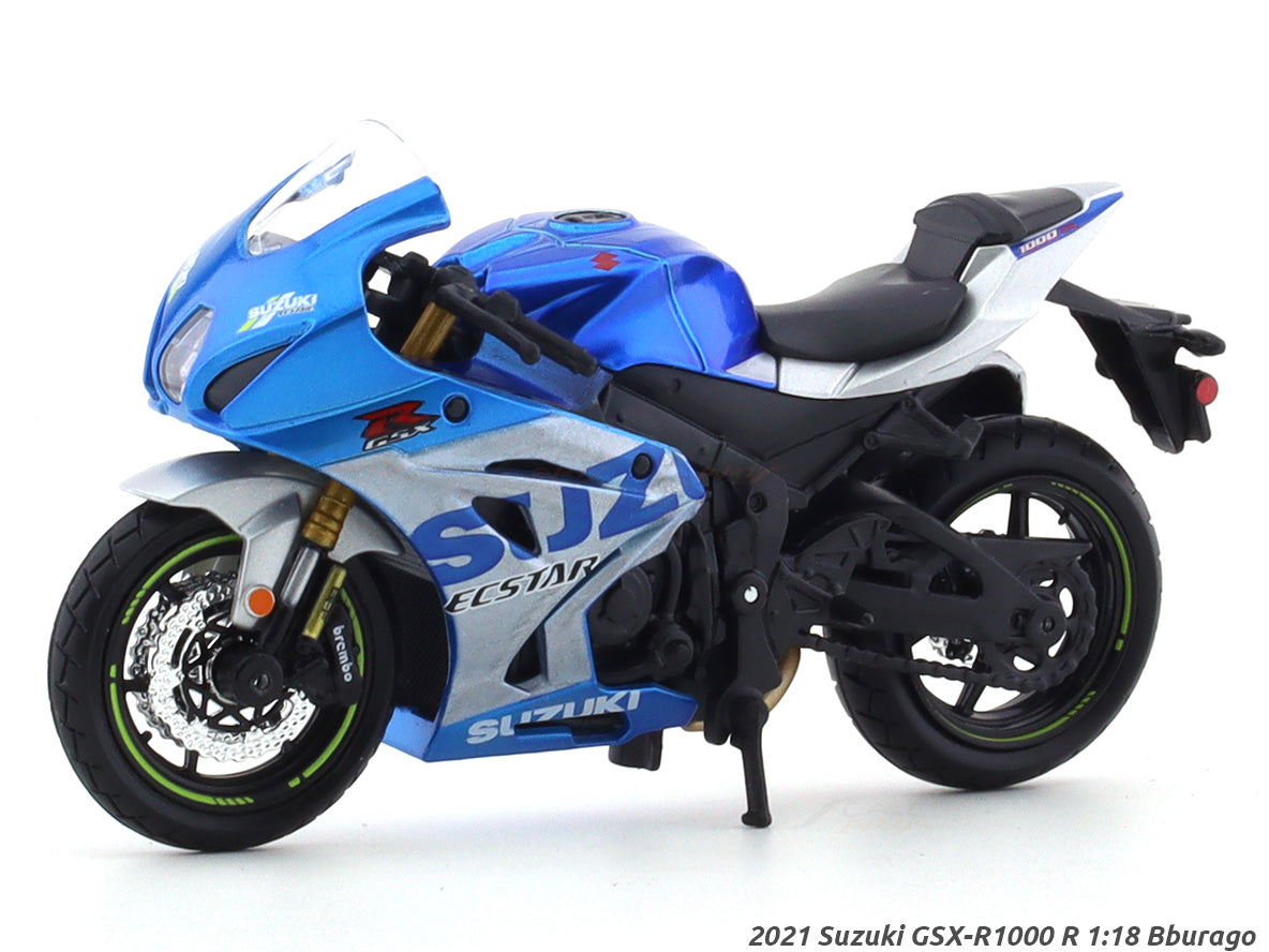 2021 Suzuki GSX-R1000 R blue 1:18 Bburago diecast scale model bike  collectible