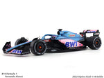 2022 Alpine A522 #14 Fernando Alonso 1:18 Solido diecast scale model car collectible