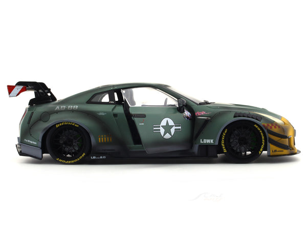 2022 Nissan GT-R R35 LBWK 2.0 Army Fighter 1:18 Solido diecast scale ...