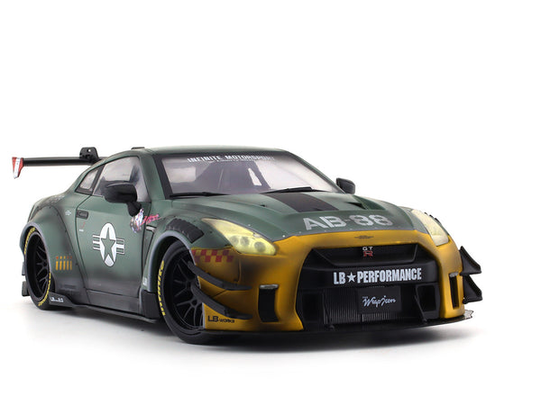 2022 Nissan GT-R R35 LBWK 2.0 Army Fighter 1:18 Solido diecast scale ...
