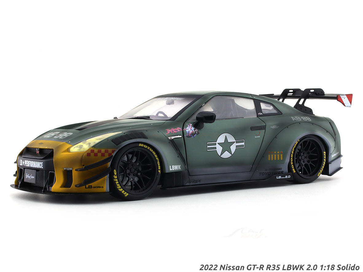 2022 Nissan Gt-r R35 Lbwk 2.0 Army Fighter 1:18 Solido Diecast Scale 