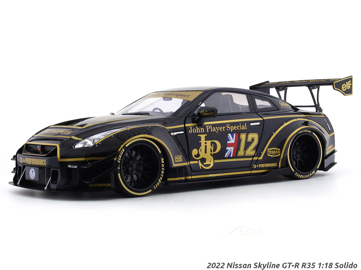 2022 Nissan Skyline GT-R R35 LBWK JPS 1:18 Solido diecast scale model ...