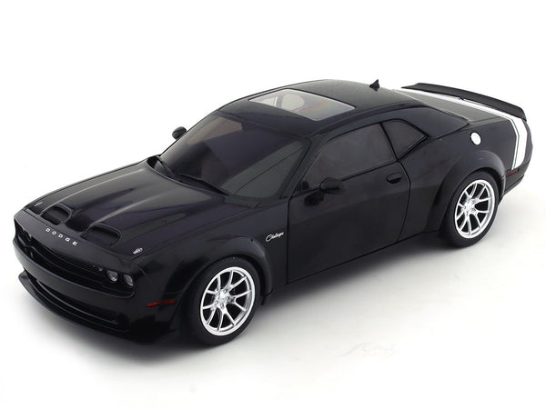 Dodge Challenger SRT Hellcat Redeye Widebody with Sunroof Orange and Black  1/18 Diecast Model Car by Solido