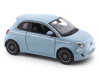 2023 Fiat 500e blue 1:24 Bburago licensed diecast Scale Model car