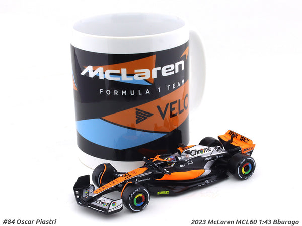2023 McLaren MCL60 Oscar Piastri 1:43 Bburago & Coffee mug set scale model car