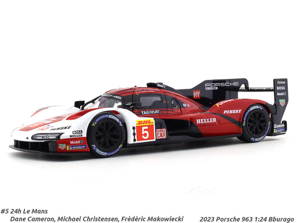 2023 Porsche 963 #5 24h Le Mans 1:24 Bburago licensed diecast Scale Model car